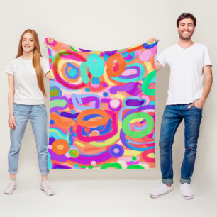 Bright Vivid Colors Pattern Fleecedecke