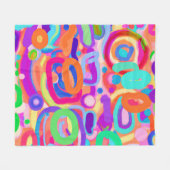 Bright Vivid Colors Pattern Fleecedecke (Vorderseite (Horizontal))