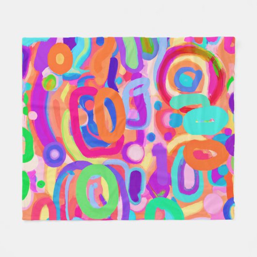 Bright Vivid Colors Pattern Fleecedecke (Vorderseite (Horizontal))