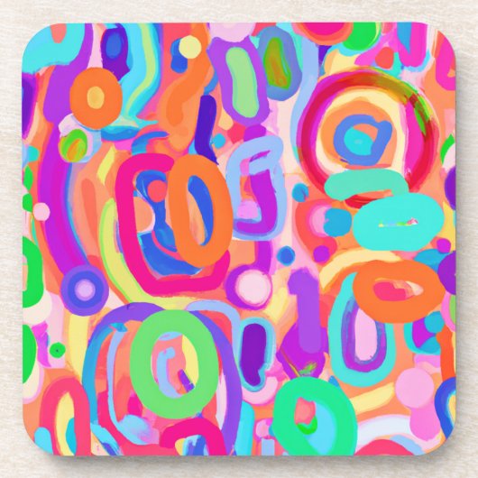 Bright Vivid Colors Pattern Getränkeuntersetzer (Vorderseite)