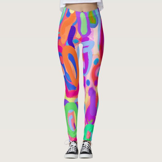 Bright Vivid Colors Pattern Leggings (Vorderseite)