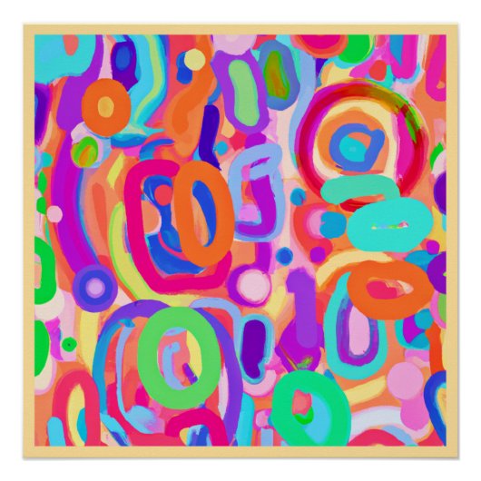 Bright Vivid Colors Pattern Poster (Vorderseite)