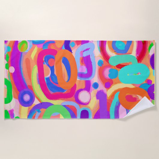 Bright Vivid Colors Pattern Strandtuch (Vorderseite)
