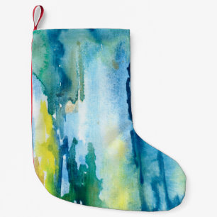 Bright watercolor abstract background. Watercolor Kleiner Weihnachtsstrumpf