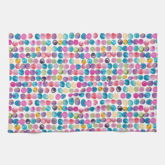 Bright Watercolor Abstract – Colorful Kitchen Geschirrtuch (Horizontal)