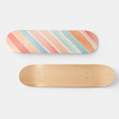 Bright Watercolor Colorful Stripe Pattern Skateboard (Horizontal)