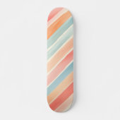 Bright Watercolor Colorful Stripe Pattern Skateboard (Vorne)