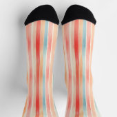 Bright Watercolor Colorful Stripe Pattern Socken (Oben)