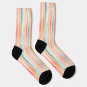 Bright Watercolor Colorful Stripe Pattern Socken (Rechts)