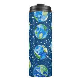 BRIGHT WATERCOLOR ERDTAGPLANETEN THERMOSBECHER