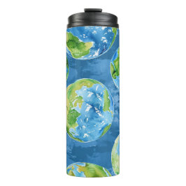 BRIGHT WATERCOLOR ERDTAGPLANETEN THERMOSBECHER