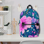 Bright Watercolor Florals Personalisiert Bedruckter Rucksack