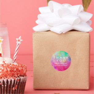 Bright Watercolor Geburtstag Vielen Dank Runder Aufkleber