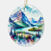 Bright Watercolor Glacier National Park Keramik Ornament (Links)