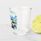 Bright Watercolor Glacier National Park Schnapsglas (Rechts)