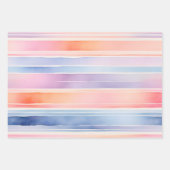 Bright Watercolor Stripes Wrapping Paper Sheets Geschenkpapier Set (Vorderseite 3)