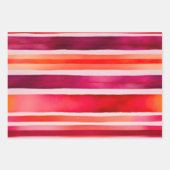 Bright Watercolor Stripes Wrapping Paper Sheets Geschenkpapier Set (Vorderseite)
