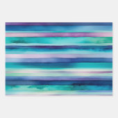 Bright Watercolor Stripes Wrapping Paper Sheets Geschenkpapier Set (Vorderseite 2)