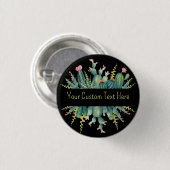 Bright Watercolor Sukkulent Cactus Custom Text Ke Button (Vorne & Hinten)
