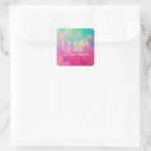 Bright Watercolor Vielen Dank für Ihre Freundlichk Quadratischer Aufkleber (Tasche)
