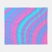 Bright Wavy Retro Muster Fleecedecke (Vorderseite (Horizontal))