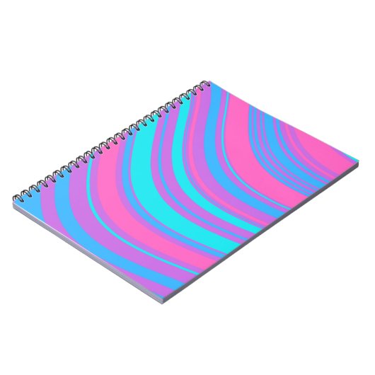 Bright Wavy Retro Muster Notizblock (Linke Seite)