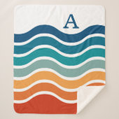 Bright Wavy Stripes Muster mit Monogramm Sherpadecke (Vorderseite)