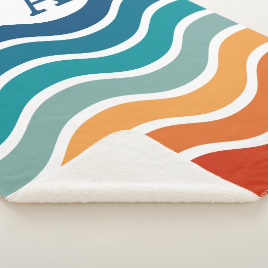 Bright Wavy Stripes Muster mit Monogramm Sherpadecke (3/4)