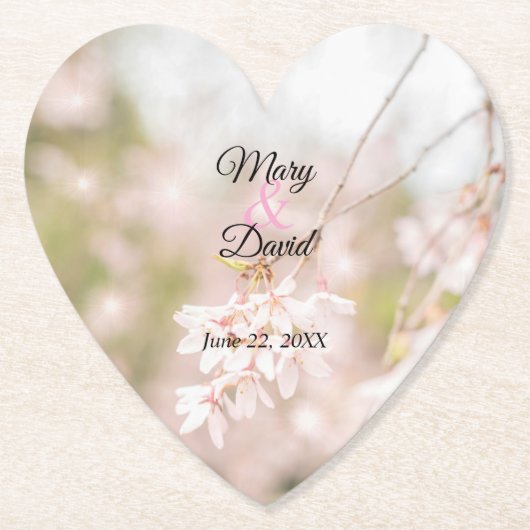 Bright Weeping Cherry Wedding Untersetzer (Vorderseite)