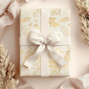 Bright & Whimsical Rustic Gold Winter Botanicals Geschenkpapier Set
