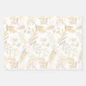 Bright & Whimsical Rustic Gold Winter Botanicals Geschenkpapier Set (Vorderseite)