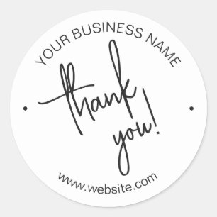 Bright White Scripting Business Vielen Dank Runder Aufkleber