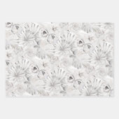 Bright White Tonal Tropical Botanical Geschenkpapier Set (Vorderseite 3)