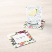 BRIGHT WHITE YELLOW BLUSH BURGUNDDY BLLORAL BUNY RECHTECKIGER PAPPUNTERSETZER (Vor Ort)