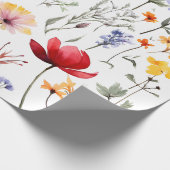 Bright Wildflower Meadow in Watercolor Pastel Tone Geschenkpapier (Ecke)