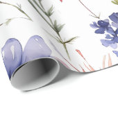 Bright Wildflower Meadow in Watercolor Pastel Tone Geschenkpapier (Rolleneckpunkt)