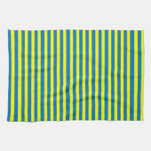 Bright Yellow and Blue Stripes Geschirrtuch (Horizontal)