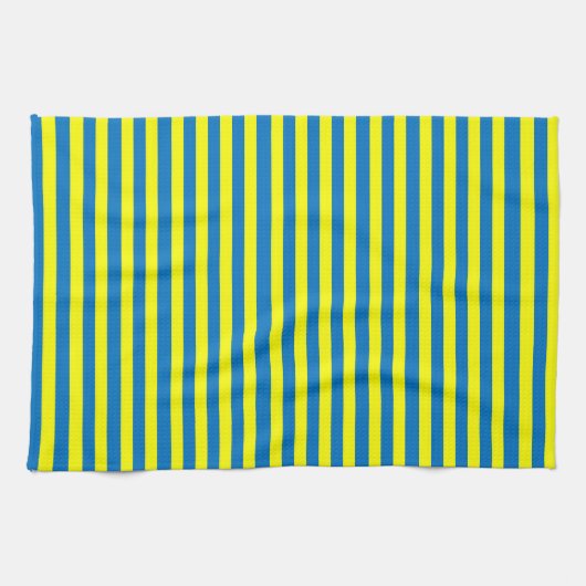 Bright Yellow and Blue Stripes Geschirrtuch (Horizontal)
