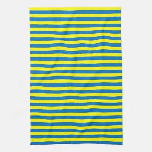 Bright Yellow and Blue Stripes Geschirrtuch (Vertikal)