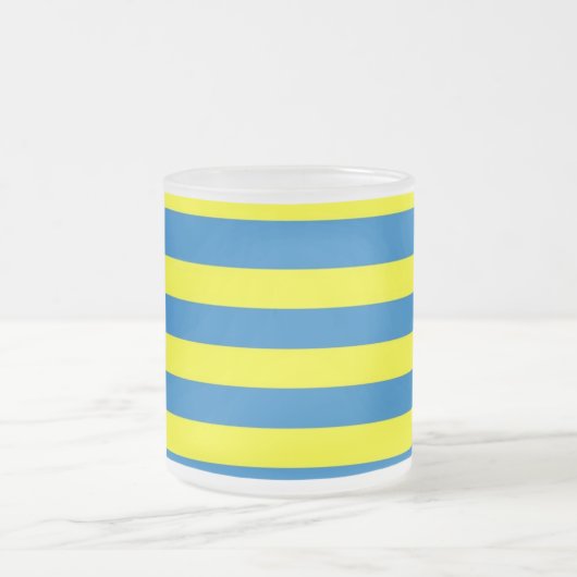 Bright Yellow and Blue Stripes Mattglastasse (Mittel)