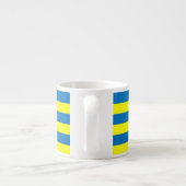 Bright Yellow and Blue Stripes Personalised Espressotasse (Rückseite)