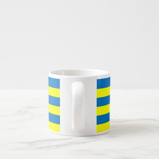 Bright Yellow and Blue Stripes Personalised Espressotasse (Rückseite)