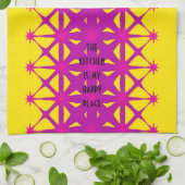 Bright Yellow and Purple Kitchen Towel Geschirrtuch (Gefaltet)