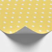 Bright Yellow Background with White Star Pattern Geschenkpapier (Ecke)