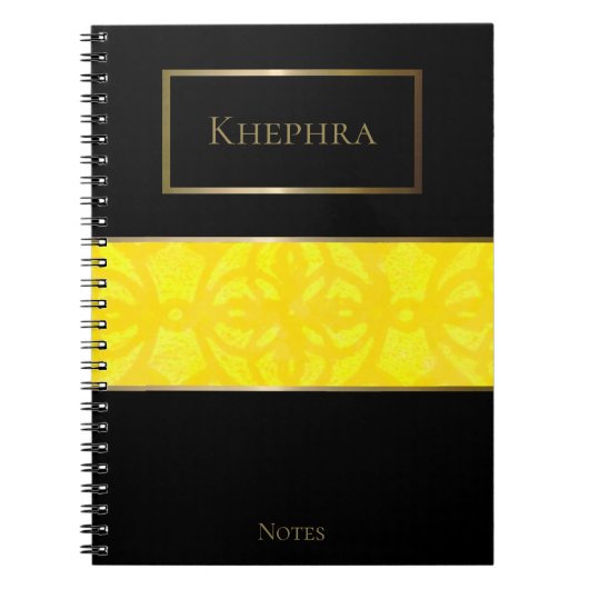 Bright Yellow Batik Einfache Bezeichnung Notizblock (Vorderseite)