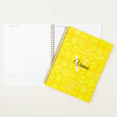 Bright Yellow Batik Elegante Monogram Name Planner Planer (Anzeige)