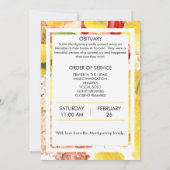 Bright Yellow Colorful Beerdigung Programm (Rückseite)