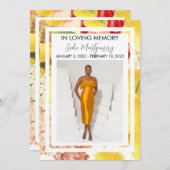 Bright Yellow Colorful Beerdigung Programm (Vorne/Hinten)