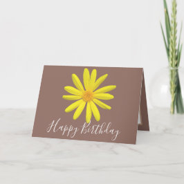 Bright Yellow Daisy Botanical Modern Chic Birthday Karte