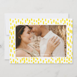 Bright Yellow Dashing Photo Frame Holiday Card Feiertagskarte